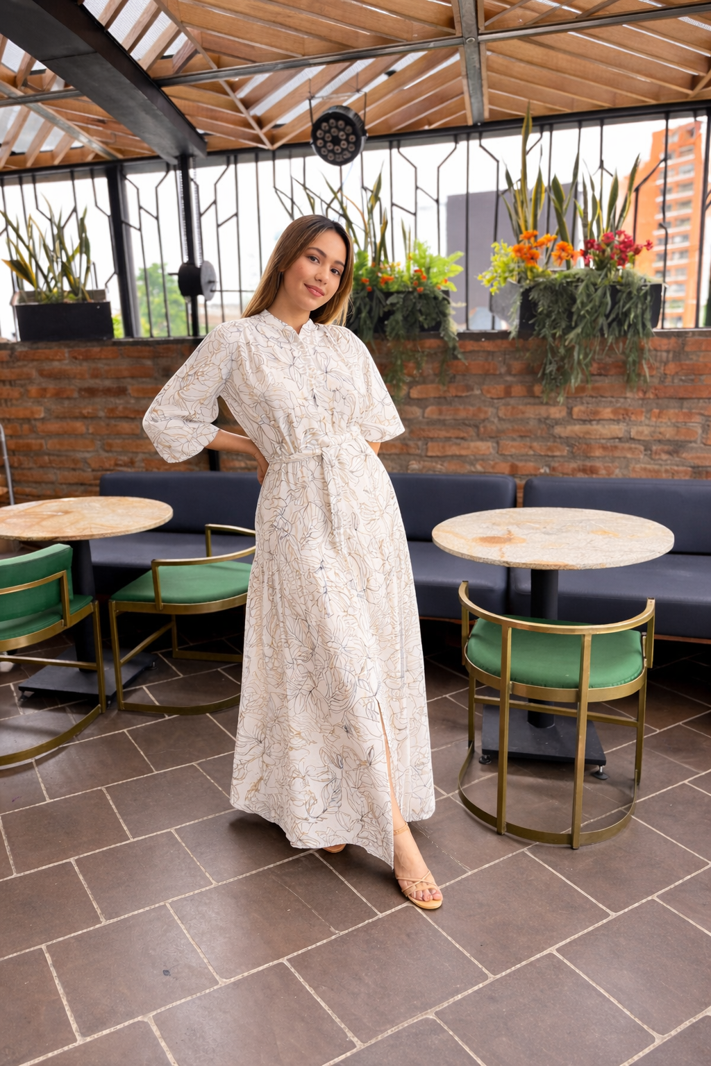 VESTIDO MANGAS ESTAMPADO