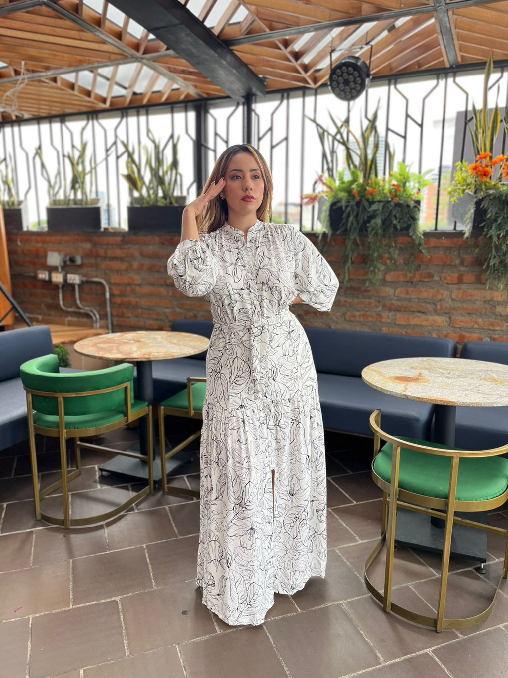 VESTIDO MANGAS ESTAMPADO