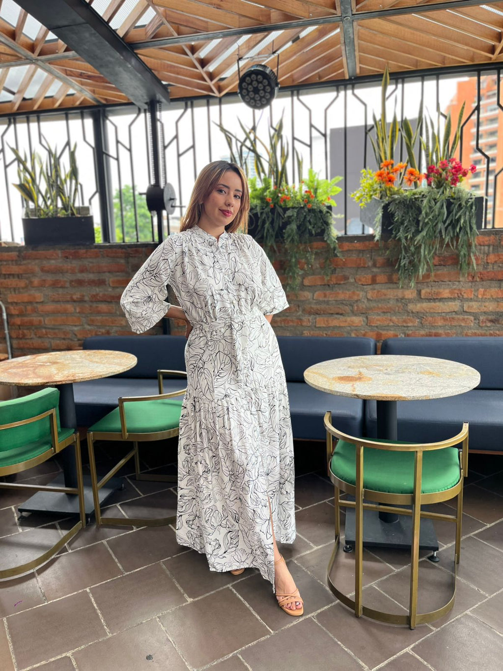 VESTIDO MANGAS ESTAMPADO