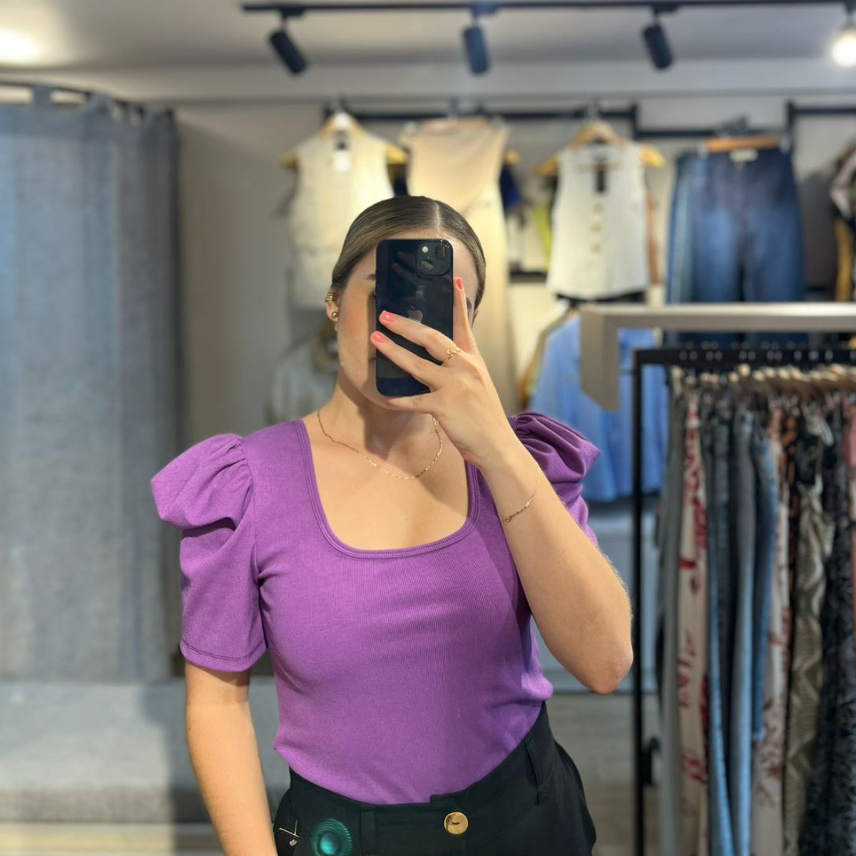 BLUSA MANGA BOMBACHA